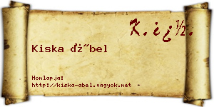 Kiska Ábel névjegykártya