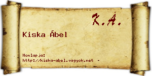 Kiska Ábel névjegykártya